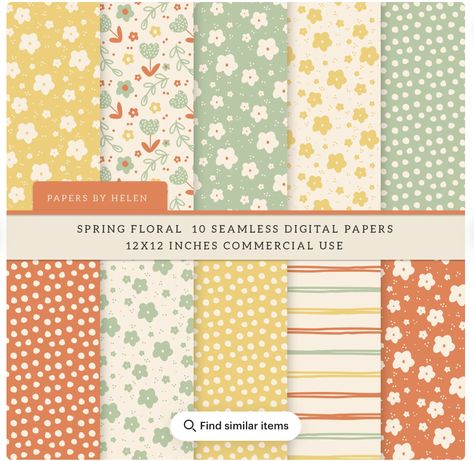 Digital Paper Free, Boho Patterns, Seasonal Crafts, Digital Papers, Patterned Paper, Spring Floral, Paper Pack, Pattern Paper, Vintage Prints