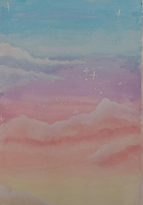 Pastel colours Pastel Clouds Background, Rainbow Clouds Painting, Cyclone Aesthetic, Pastel Rainbow Bedroom, Room Murals, Phone Setup, Clouds Painting, Rainbow Bedroom, Kids Room Murals