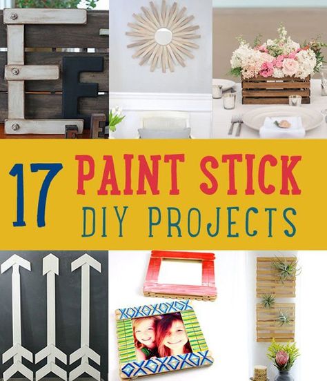 Paint Sticks Projects, Painted Sticks Diy, Paint Stick Crafts Diy Projects, Diy Home Decor For Teens, Crafts For Women, Bedroom Office Desk, Paint Stick Crafts, Paint Chip Crafts, Stick Diy