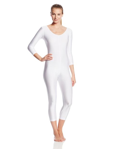 Ensnovo Women White Lycra Nylon Ballet Unitard Adult Full Body Custom Second Skin Tights Suits Dance Wear Gymnastics Leotard Unitard Outfit, Spandex Catsuit, Aerial Costume, Dance Unitard, Full Body Suit, Dress Halloween Costume, Usa Dresses, Gymnastics Leotards, Women's Costumes