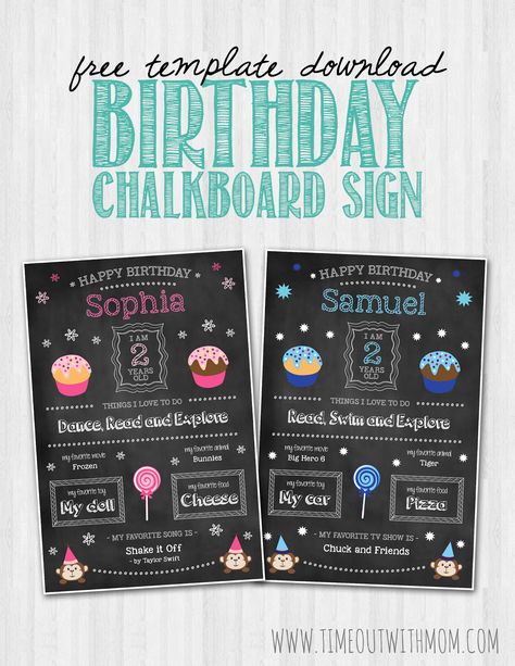 Chalkboard signs have been all the craze lately. You literally see them in every cake smash and birthday milestone photo sessions. And most recently; baby showers, engagements and even wedding rece… Diy Birthday Chalkboard, Free Chalkboard Printables, Papan Tulis Kapur, Chalkboard Template, 1st Birthday Chalkboard, Chalkboard Invitation Template, Poster Template Free, Chalkboard Invitation, First Birthday Chalkboard