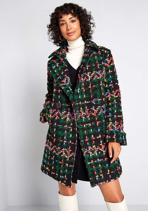 Pepaloves A Cozy Chapter Tweed Coat Fall Fashion Coats, Statement Jacket, Anthropologie Jacket, Tweed Coat, Fall Coat, Menswear Inspired, Cozy Fashion, Outerwear Women, Black Green