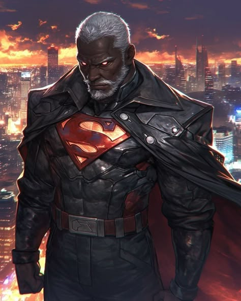 Black Power Art, Superman Artwork, Marvel And Dc Characters, Superhero Movie, Superman Man Of Steel, Superman Art, Black Comics, Comic Book Artwork, Marvel Villains