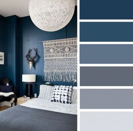 Blue Living Room Color Scheme, Blue Living Room Color, Bedroom Colour Palette, Bedroom White, Living Room Color Schemes, Dekorasi Kamar Tidur, Trendy Living Rooms, Room Color Schemes, Bedroom Color Schemes