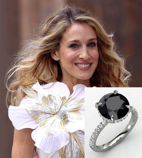 Unique Black Diamond Engagement Ring, Black Diamond Engagement Ring, Jewelry Knowledge, Black Diamond Jewelry, Black Diamond Engagement, Black Diamond Ring Engagement, Black Diamond Ring, Old Hollywood Glamour, Carrie Bradshaw