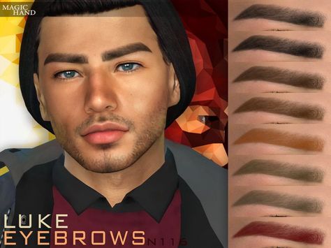 Angled eyebrows in 13 colors - HQ Compatible. Angled Eyebrows, Cc Eyebrows, Cc Skin, Eyebrow Slits, Sims 4 Men Clothing, Cc Folder, Skin Details, Sims 4 Cc Skin, Sims Community