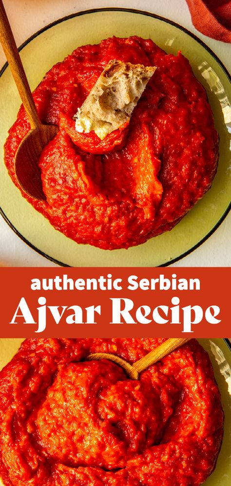 Turkish Red Pepper Paste, Appetizers With Peppers, Red Food Ideas, Ajvar Recipe, Recipe With Eggplant, Red Pepper Dip Recipe, Red Pepper Relish, Sweet Pepper Recipes, Red Pepper Recipes