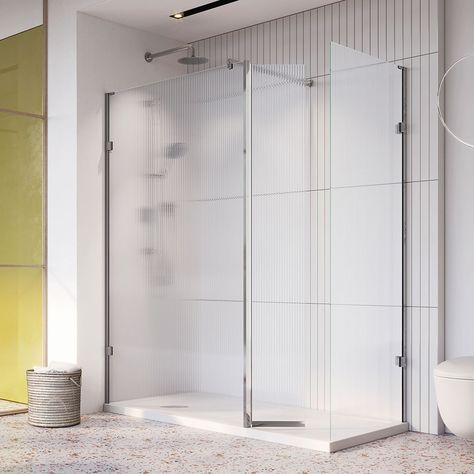 Liberty Wetroom Panels with Fluted Glass Wet Room Shower Screens, Traditional Bathroom Designs, Wet Room Screens, Wet Room Shower, Reeded Glass, Shower Panel, Shower Bases, Fluted Glass, Room Screen