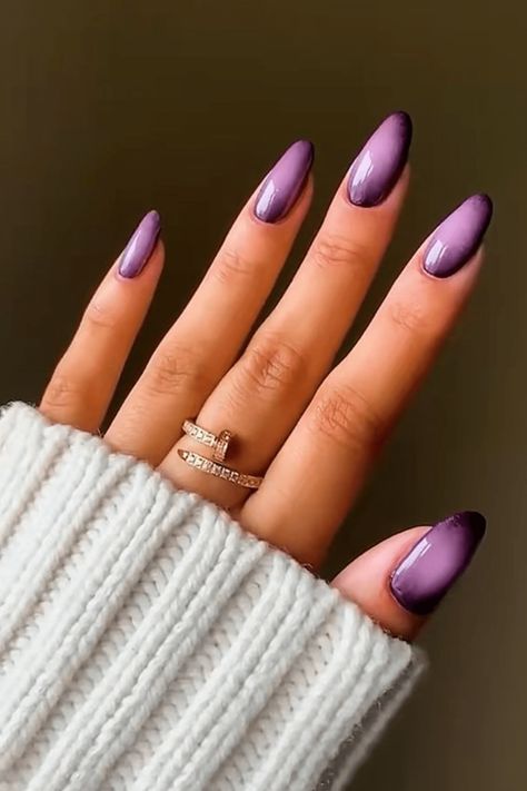 25+ Cutest Fall Ombre Nails To Inspire Your Fall Dreams This Season Lilac Fall Nails, Dip Nail Ideas Purple, Nail Ideas Ombre Color Combos, Gradient Fall Nails, Purple Ombre Nails Square, Purple Fall Nail Ideas, Purple Ombre Nails Short, Autumn Nails Purple, Purple Fall Nails Design