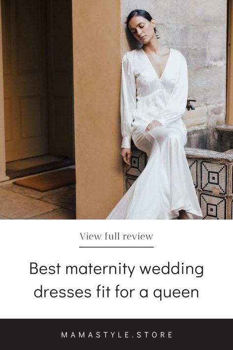 Image: MLM Label Pregnancy Wedding Dress, Maternity Bridal Dress, Wedding Dresses Fit, Maternity Bridal Gowns, Maternity Wedding Dresses, Pregnant Bride, Maternity Wedding, Plunge Maxi Dress, Pregnant Wedding