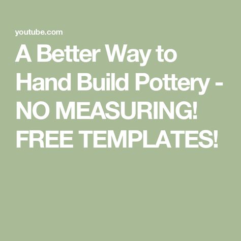 A Better Way to Hand Build Pottery - NO MEASURING! FREE TEMPLATES! Slab Pottery Templates Free Printable, Pottery Templates Free Printable, Pottery Templates Free, Hand Build Pottery, Slab Pottery Templates, Pottery Templates, Hand Building, Slab Pottery, Hand Built Pottery