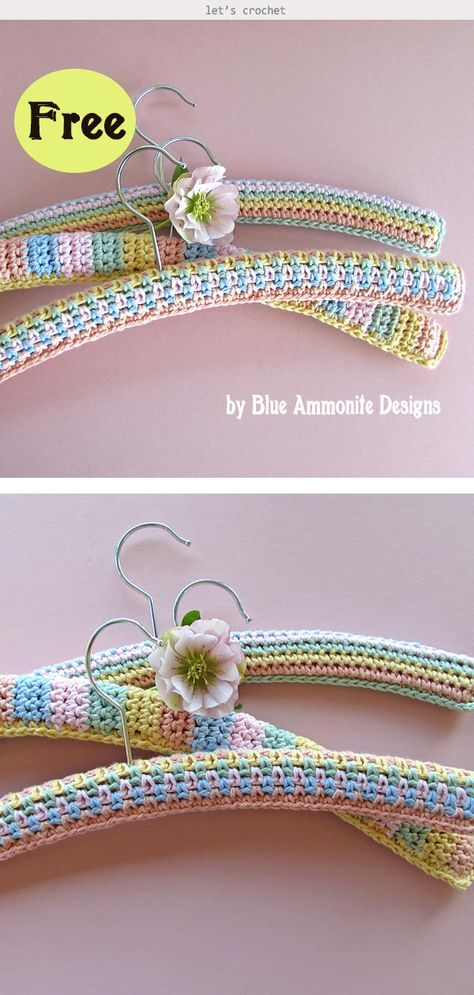 Candyfloss Clothes Hangers Free Crochet Pattern Covered Coat Hangers, Crocheted Clothes, Hanger Crafts, Crochet Cushion Cover, Clothes Pin Crafts, Crochet Coat, Crochet Cushions, Clothes Hangers, Coat Patterns