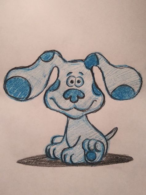 Blue's Clues And You! Blue How To Draw Blues Clues, Blues Clues Painting, Blues Clues Drawing, Blue Drawings Easy, Blues Clues Tattoo, Blue Clues Drawing, Cartoon Legs, Blue Clues, Doodle Journal