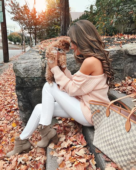 off shoulder sweater, white pants, booties, louis vuitton handbag Trendy Outfits Winter, Trendy Winter, Chapel Hill, Boutique Fashion, Thanksgiving Outfit, Southern Belle, Fall Winter Outfits, Comfortable Outfits, Outfits Casuales