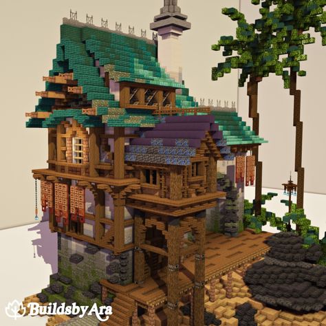 A Minecraft medieval house with pirate inspiration. Download my builds on Patreon! Pirate Banner Minecraft, Pirate Themed Minecraft Builds, Pirate Minecraft Builds, Minecraft Pirate Cove, Minecraft Pirate Builds, Pirate Moodboard, Minecraft Pirate Ship, Pirate Minecraft, Minecraft Lake House