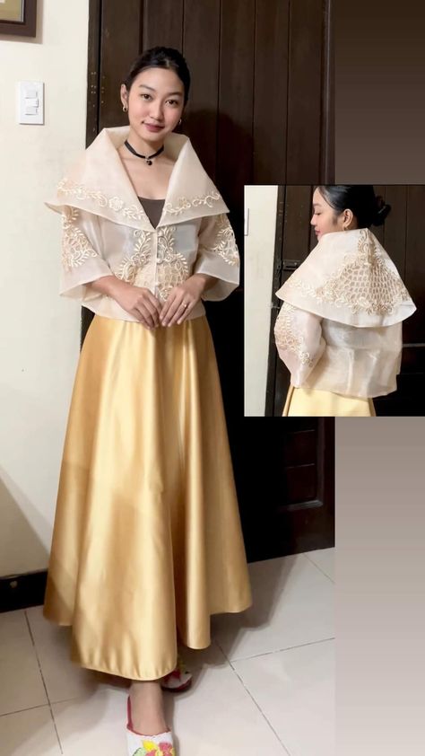 Filipiniana Dress Modern Philippines, Filipino Traditional Clothing, Filipiniana Wedding Dress, Modern Filipiniana Dress, Filipino Clothing, Filipino Fashion, Filipiniana Dress, Diy Clothes Design, Top Wedding Dresses