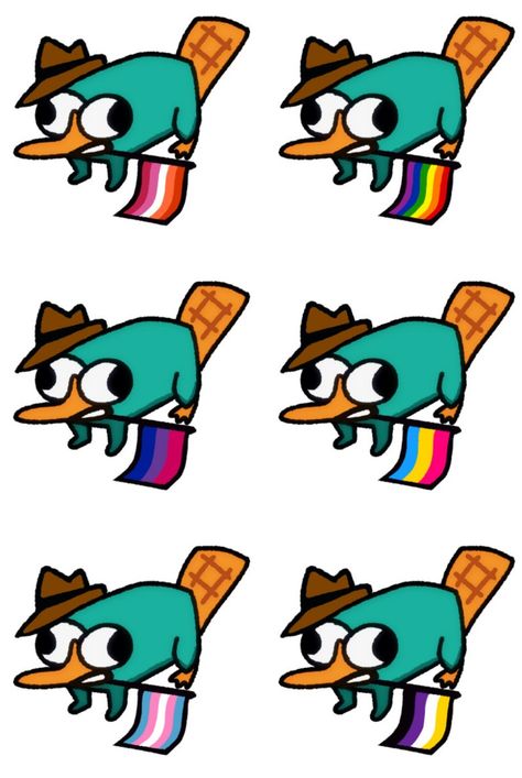 Perry The Platypus Fanart, Perry The Platypus Drawing, Pride Cute Art, Perry The Platypus Icon, Nonbinary Art, Phineas E Ferb, Perry The Platypus, Lgbt Humor, Phineas Y Ferb