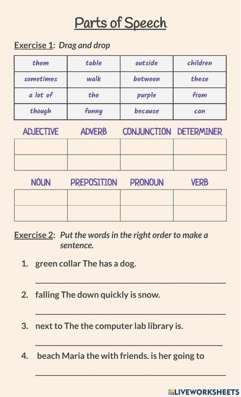 Part Of Speech Worksheet, Parts Of Speech Exercises, Simplifying Radical Expressions, Grammar Sentences, Parts Of Speech Activities, Radical Expressions, Classroom Preparation, Nouns Verbs Adjectives, Trial Court