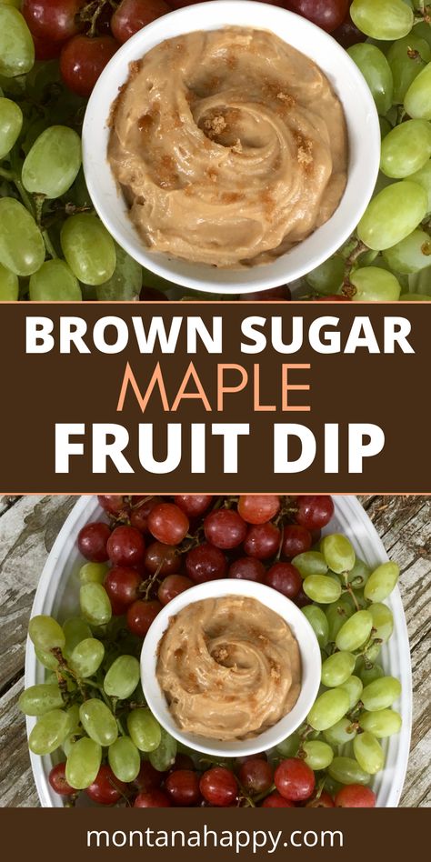 White platter with green and red grapes and brown sugar maple dip in the center in a white bowl. Dips Appetizers, Maple Recipes, Fruit Dips Recipes, Brown Sugar Recipes, Rustic Recipes, Slow Cooker Desserts, Keto Friendly Desserts, Fruit Salsa, Dessert Dips