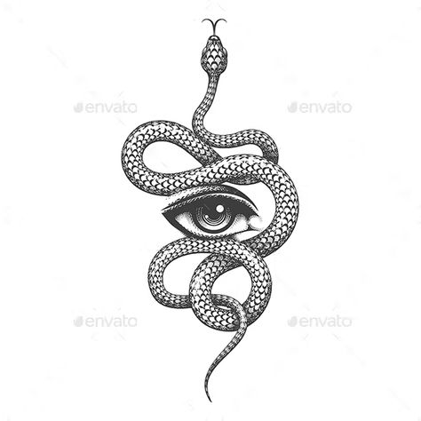 Medusa Eyes Tattoo Design, Eye With Snake Tattoo, Snake Eyes Tattoo, Eyes With Snake Tattoo, Trippy Snake Tattoo, Knife Tattoo, Evil Eye Tattoo, Egypt Tattoo, Snake Tattoo