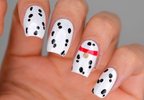 Dalmatian Nails, Dog Nail Art, The 101 Dalmatians, Mickey Mouse Nails, Disney Inspired Nails, Year Of The Dog, Nail Art Disney, Skincare And Makeup, Nail Stamping Plates