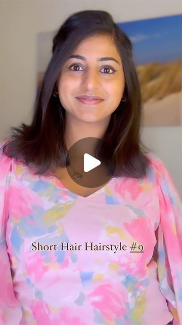 Sangeet Hairstyles For Bride Short Hair, Short Hairstyles For Indian Women, Party Hairstyles Indian, Easy Indian Hairstyles, Indian Hairstyles For Short Hair, Simple Hairstyle For Saree, Indian Party Hairstyles, Hairstyle Ideas Short Hair, Cute Hairstyle Ideas