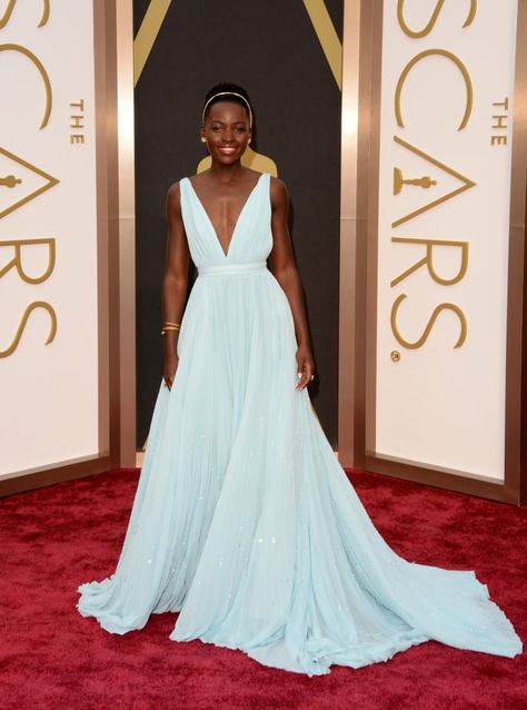 The 86th Annual Academy Awards where Lupita Nyong'o is nominated for Best Actress in a Supporting Role. Best Oscar Dresses Of All Time, Oscars 2014 Red Carpet, Best Oscar Dresses, Valentino 2017, Lupita Nyong, Oscar Fashion, Lupita Nyong'o, Lauren Hutton, Marine Uniform