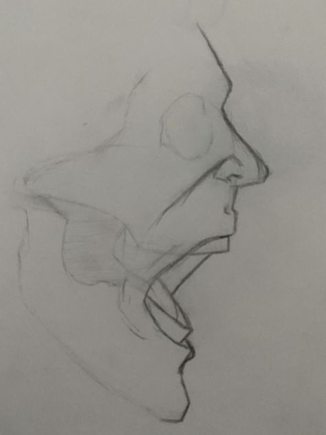 Side Profile Of Someone Screaming, Girl Screaming Reference, Side Profile Screaming Drawing, Screaming Side Profile, Face Side View Drawing, Screaming Drawing, Side View Of Face, Sketch Tips, Side View Drawing