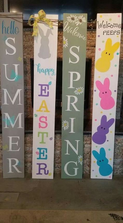 Diy Easter Wood Signs, Easter Signs Wooden Diy, Easter Pallet Ideas, Easter Welcome Sign Front Porches, Easter Porch Signs Diy, Spring Signs Wooden Diy, Spring Porch Signs Diy, Easter Porch Leaner, Spring Wooden Signs