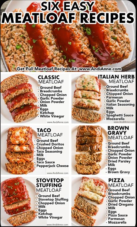 Gf Meatloaf Recipes, Fast Easy Ground Beef Recipes, Fast Food Homemade, Hamburger Meat Dinner Ideas, Meatloaf Meals, Meatloaf With Stuffing, Meatloaf Balls, Meatloaf Recipe Video, Stuffing Meatloaf