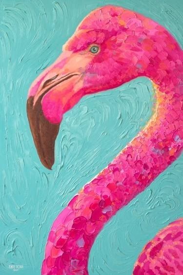 Nature Artwork Paintings, Bird Paintings On Canvas, Flamingo Painting, Painting Palette, Painting Canvases, Flamingo Art, Nature Artwork, Painting Gallery, Arte Animal