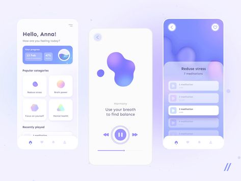 Health App Design, Healthy Apps, Health Application, App Design Layout, Ui Ux App, Wellness Apps, Mobile Application Design, Webdesign Inspiration, Meditation Apps