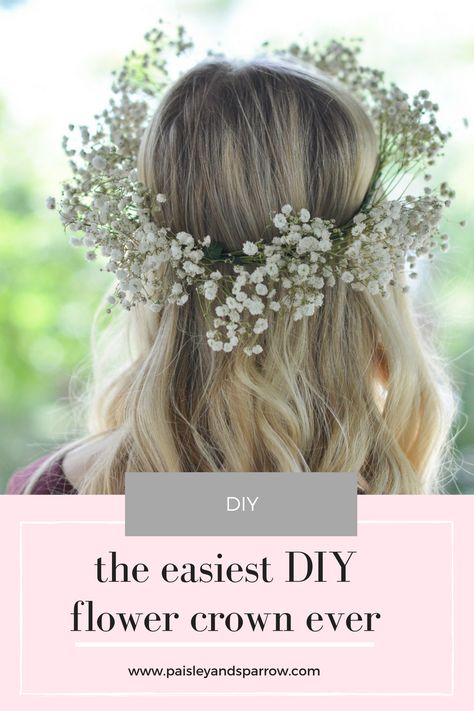 Simple Flower Crown, Baby Breath Flower Crown, Winter Beauty Tips, A Bunch Of Flowers, Diy Flower Crown, Diy Crown, Anniversary Ideas, Flower Crowns, Baby's Breath