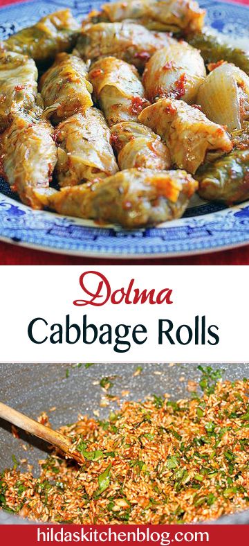 Step by step recipe for vegetarian cabbage rolls, called "dolma" in Assyrian. #vegetarian #dolma #cabbagerolls #hildaskitchenblog Dolmas Recipe Greek, Persian Meals, Dolmades Recipe, Assyrian Recipes, Vegetarian Cabbage Rolls, Dolma Recipe, Kurdish Food, Savory Sides, Cabbage Rolls Recipe