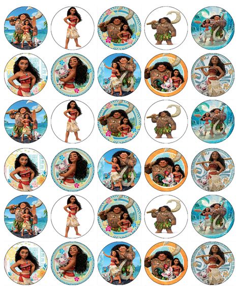 Disney Junior Birthday, Maui Disney, Moana Birthday Party Cake, Lion King Cupcakes, Moana Cupcake Toppers, Rapunzel Cake Topper, Moana Cupcake, Moana Birthday Cake, Paper Fairy