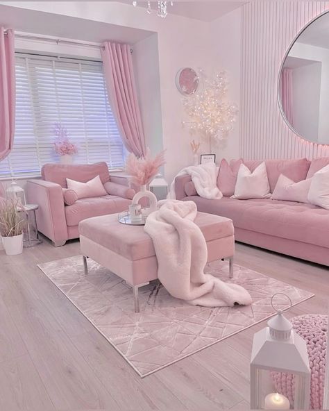 Pink House Interior, Pink Living Room Decor, Pink Bedroom Design, Girly Apartment Decor, Pink Furniture, Pink Bedroom Decor, Pink Room Decor, Dream Apartment Decor, Future Apartment Decor