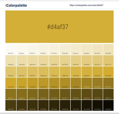 Color space information #d4af37 | Metallic gold. Similar Pantone Color name Information, Color Schemes, Light / Darkshades, Tones, Similar Colors , Preview the color and download Photoshop swatch and solid color background image Gold Color Hex, Gold Pantone Color, Pantone Color Book, Space Information, Orange Color Shades, Pantone Color Chart, Hexadecimal Color, Hex Color, Pantone Colour Palettes