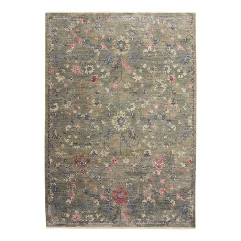 Nora Sage Green And Blue Persian Style Floral Area Rug - World Market World Market Rug, Thailand House, Navy And Sage, Sage Green And Blue, Sage Room, Floral Area Rug, Persian Style, Purple Area Rugs, Floral Area Rugs