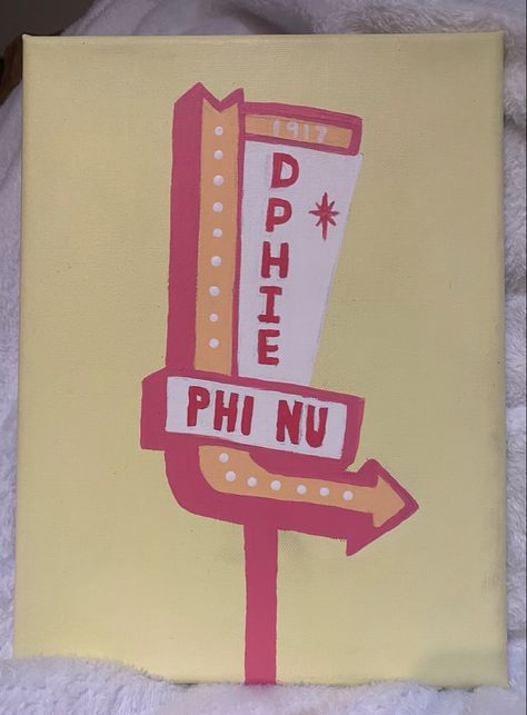 Dphie Canvas Sorority, Canvas Sorority Ideas, Sorority Sheet Signs, Delta Phi Epsilon Canvas, Pink Sorority Canvas, Sorority Art Canvases, Delta Zeta Canvas Painting, Gphi Canvas Paintings, Kappa Delta Canvas Painting