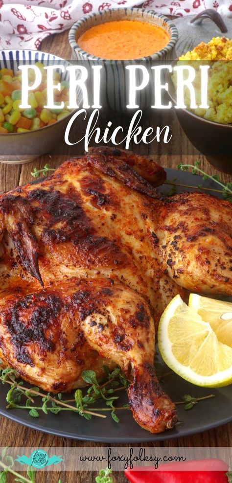 Portuguese Piri Piri Chicken, Perry Perry Chicken, Authentic Portuguese Recipes, Piri Piri Sauce Recipe, Portuguese Chicken Recipes, Portuguese Meals, Piri Piri Chicken Recipe, Portuguese Chicken, Foxy Folksy