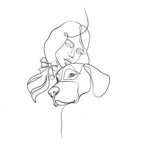 Dog and girl #lineart #linework #linedrawing #linetattoo #lineartdog #wallartdecor #wallartprint #wallartdownload #dowmnloadartprint # personalizedlineart #Digitalart #digitalprint #customportraits #wallartposter #personalizedfamily #lineartist #linearts #lineartportrait Line Art Drawings Dog, Dog And Girl, Line Artist, Instagram Dog, Line Tattoos, Line Art Drawings, Personalized Family, Custom Portraits, Girl Tattoos