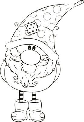 Gnome Coloring Pages, Window Color, Gnomes Crafts, Christmas Drawing, Digi Stamps, Christmas Coloring Pages, Xmas Crafts, Tampon, Christmas Gnome