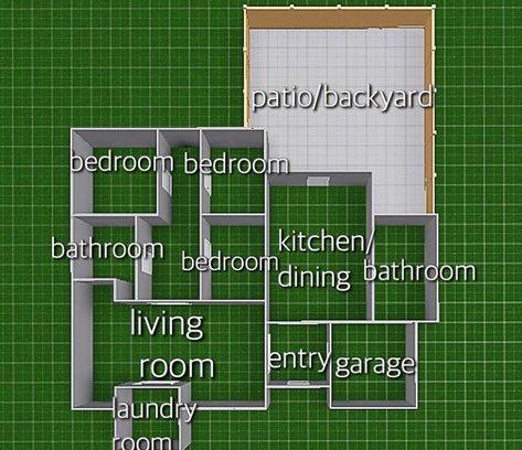 Bloxburg house ideas Bloxburg House Layout, Sims 4 Houses Layout, House Outline, Sims Freeplay Houses, House Plans With Pictures, Small House Layout, Sims 4 House Plans, Sims 4 House Building, Tiny House Layout