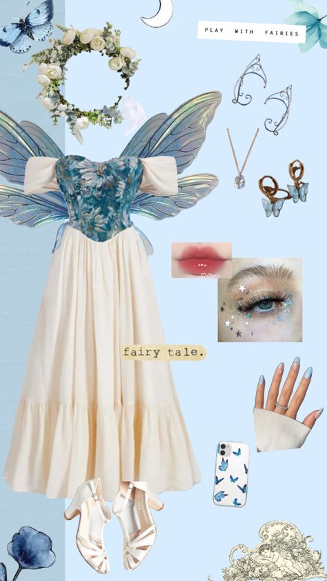 #outfitinspo #vibes #beauty #fairycore #fairygrunge #fairyaesthethic #fairytale #outfitinspiration #outfitideas #outfitidea #outfits #outfit #outfitcheck #blue #blueaesthetic #bluemoodboard #cottagecore Blue Fairy Core Outfit, Light Fairycore Outfits, Cottagecore Blue Outfit, Light Fairy Outfit, Blue Fairy Inspired Outfits, Fairycore Outfit Blue, Blue Fairycore Outfits, Water Fairy Aesthetic Outfit, Blue Cottage Core Outfit