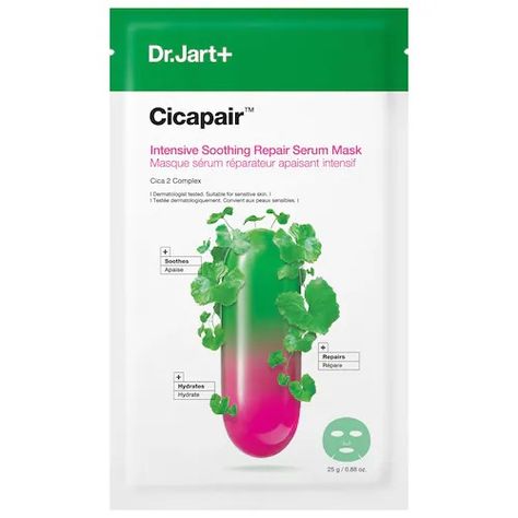 Cicapair ™ Sensitive Skin Serum Face Mask for Redness - Dr. Jart+ | Sephora Face Mask For Redness, Sensitive Skin Serum, Dr Jart Cicapair, Tiger Grass, Skin Face Mask, Night Mask, Repair Mask, Dr Jart, Serum Face