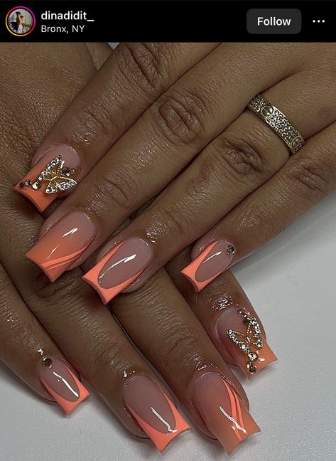 Teal Acrylic Nails, Orange Nail Designs, Gel Toe Nails, Acrylic Toe Nails, Gel Nails Diy, Girly Acrylic Nails, Work Nails, Short Square Acrylic Nails, Acrylic Nails Coffin Pink