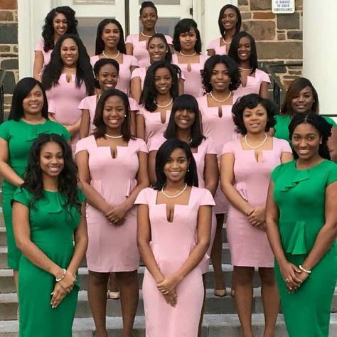 Beautiful young Sorors of Alpha Delta chapter, Alpha Kappa Alpha Sorority, Incorporated, Morgan State University,  Baltimore, MD (2016). Chior Uniform Ideas, Aka Sorority Grad Chapter, Aka Probate Outfits, Probate Outfits, Aka Outfits Alpha Kappa Alpha, Aka Poses, Aka Attire, Aka Sneakers, Aka Outfits