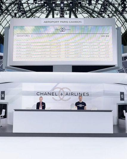 Chanel Airlines Is Now Boarding Airport Party Theme, Airport Activation, Chanel Airport, Chanel Airlines, Chanel Event, Airport Theme, Airport Check In, Paris Runway, Aviation Theme