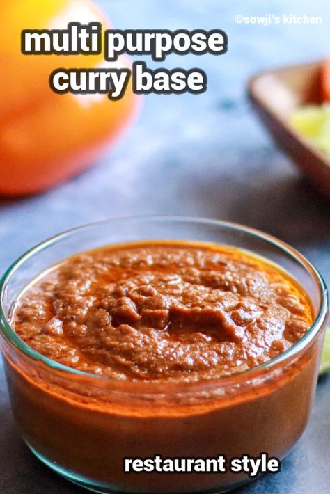 Curry Base Recipe, Curry Gravy Recipe, Indian Gravy Recipe, Curry Base, Konkani Recipes, Homemade Curry, Veg Curry, Indian Curries, Spice Mix Recipes