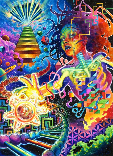 Trippy Pictures, Acid Art, Psychadelic Art, Trippy Painting, Psy Art, Consciousness Art, Hippie Painting, Trippy Wallpaper, Visionary Art